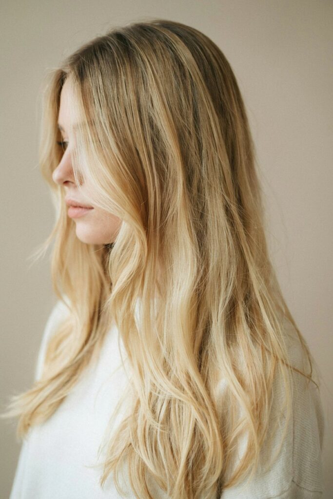 Soft Buttery Blonde with Rooted Shadow