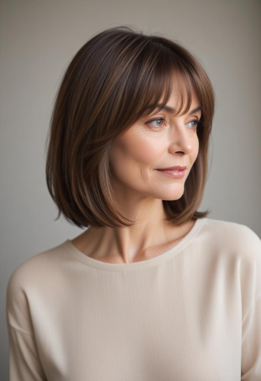 Soft layered lob (long bob) — The 2026 sweet-spot cut for women over 50.