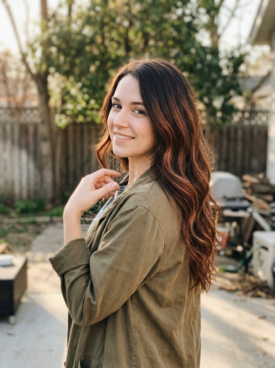 Auburn Highlights and Balayage hair color