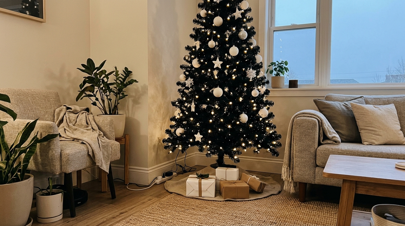 Black and White Minimalist Tree