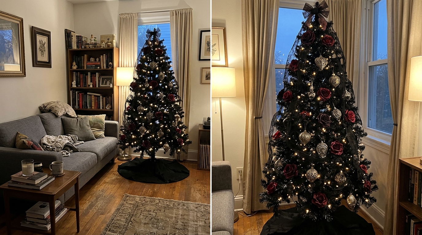 Gothic Black Christmas Tree