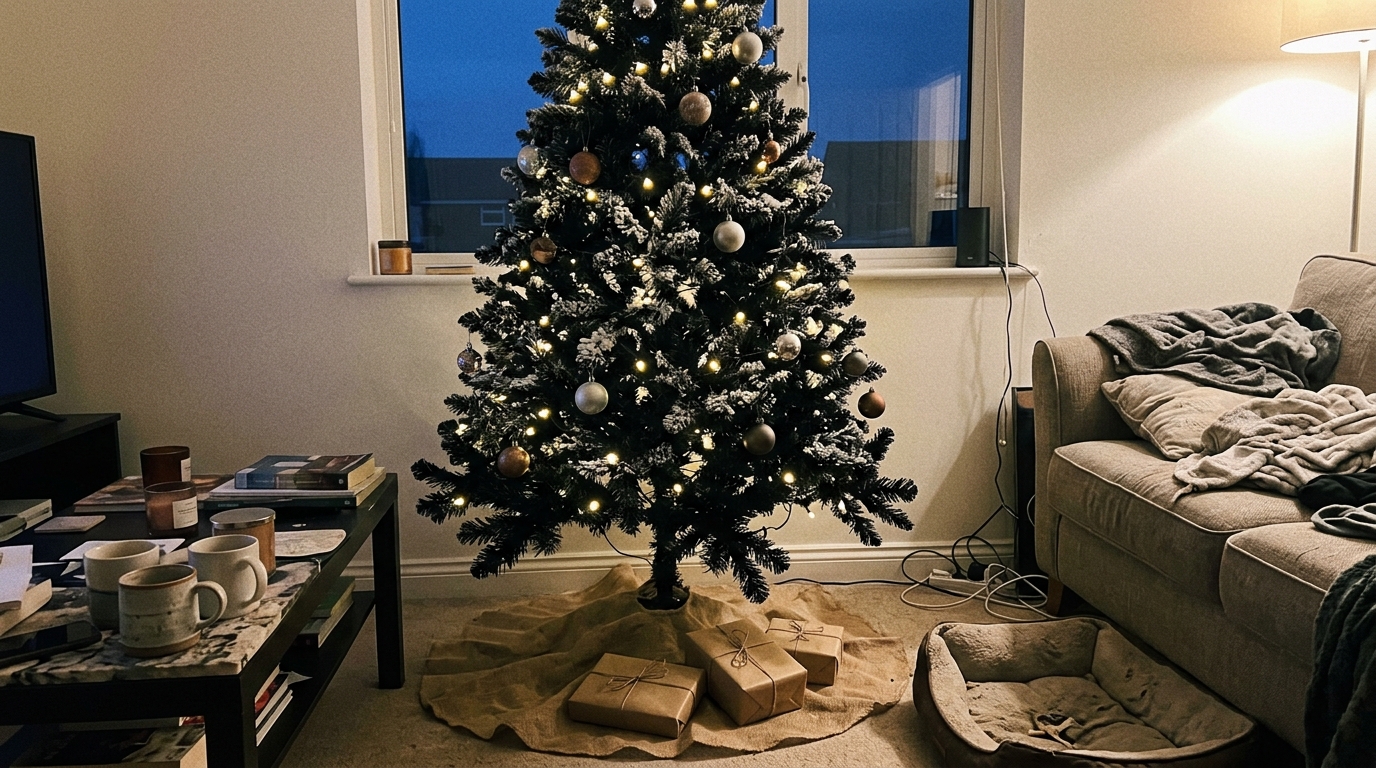 Black Flocked Tree