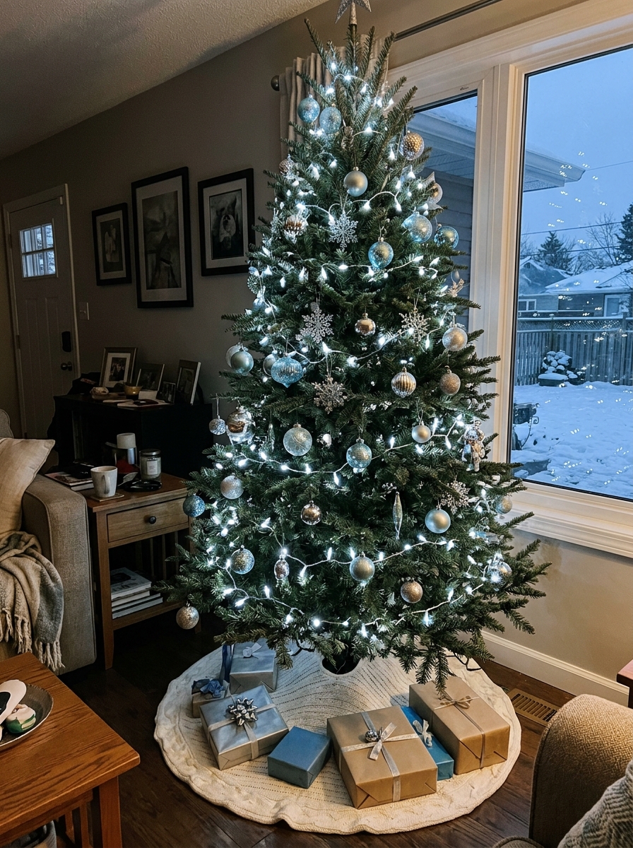 Blue and Silver Winter Wonderland Tree