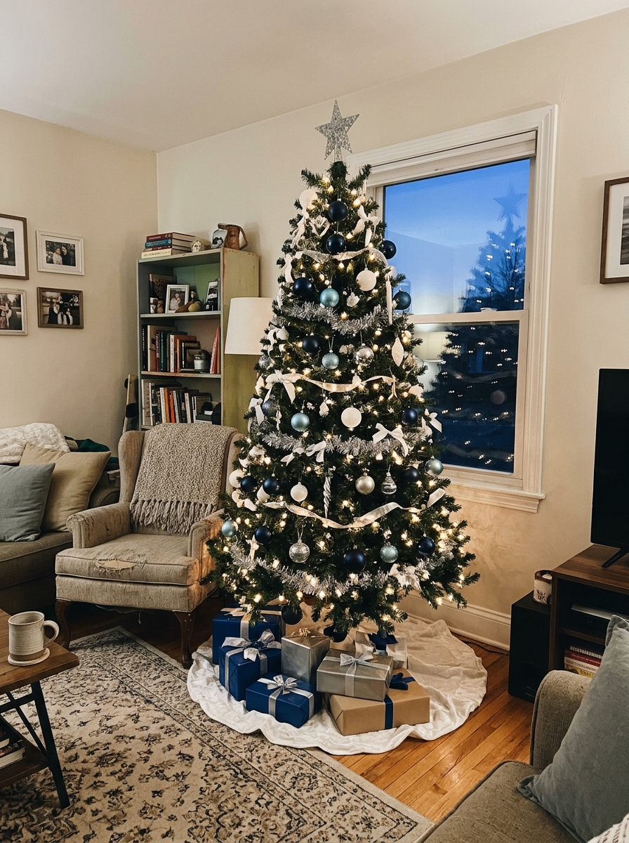 Hanukkah-Inspired Blue and White Tree