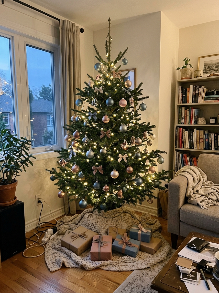Dusty Blue and Blush Tree