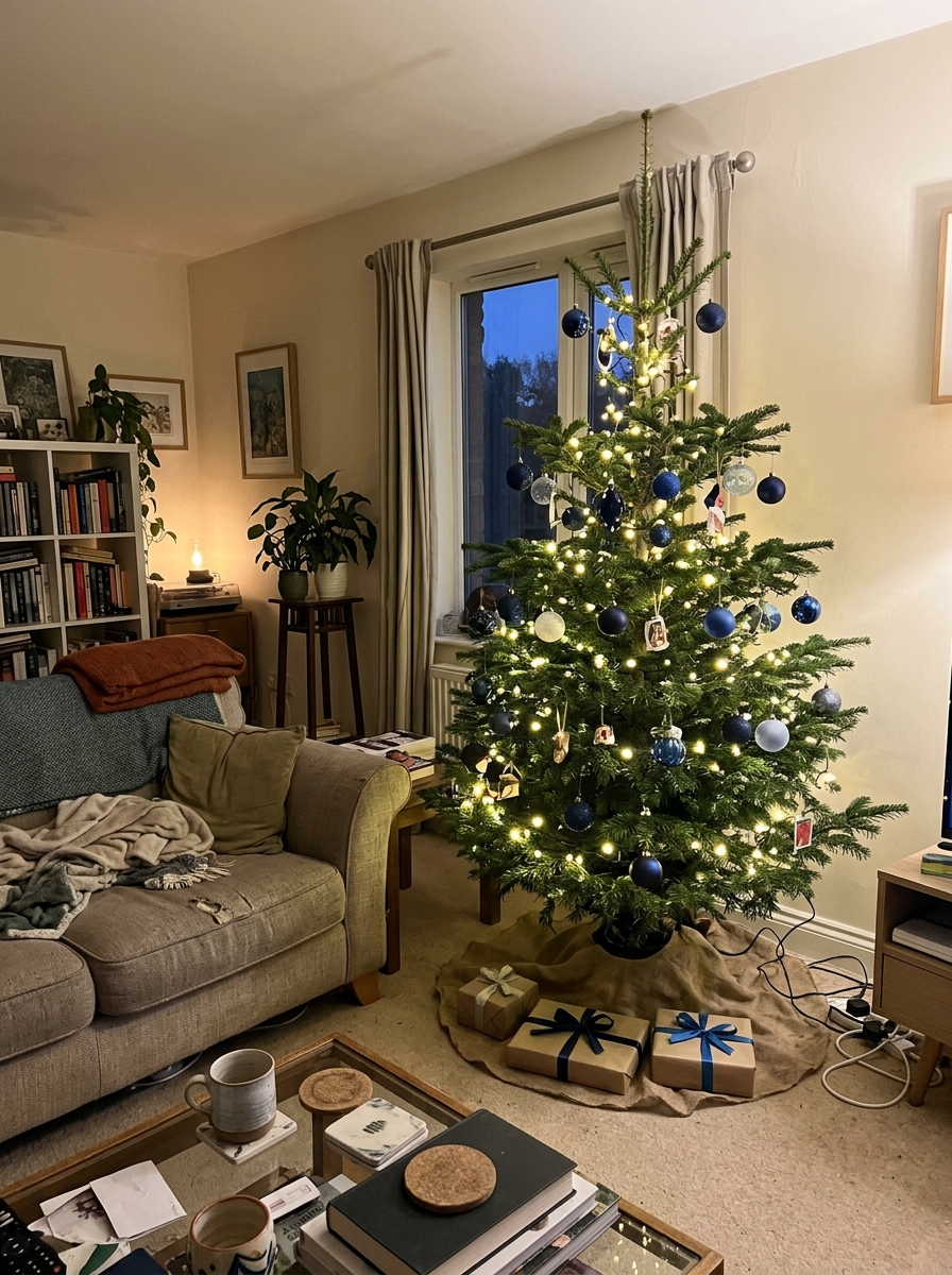 Blue and Green Evergreen Tree