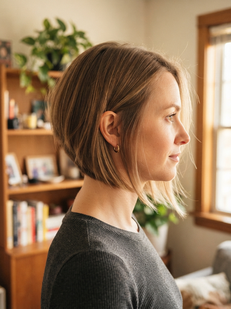 A-line bob for fine thin hair