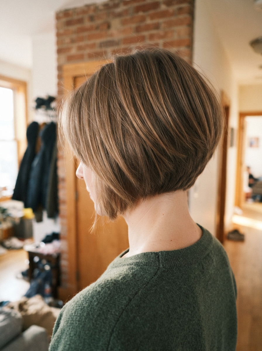Stacked bob for fine thin hair