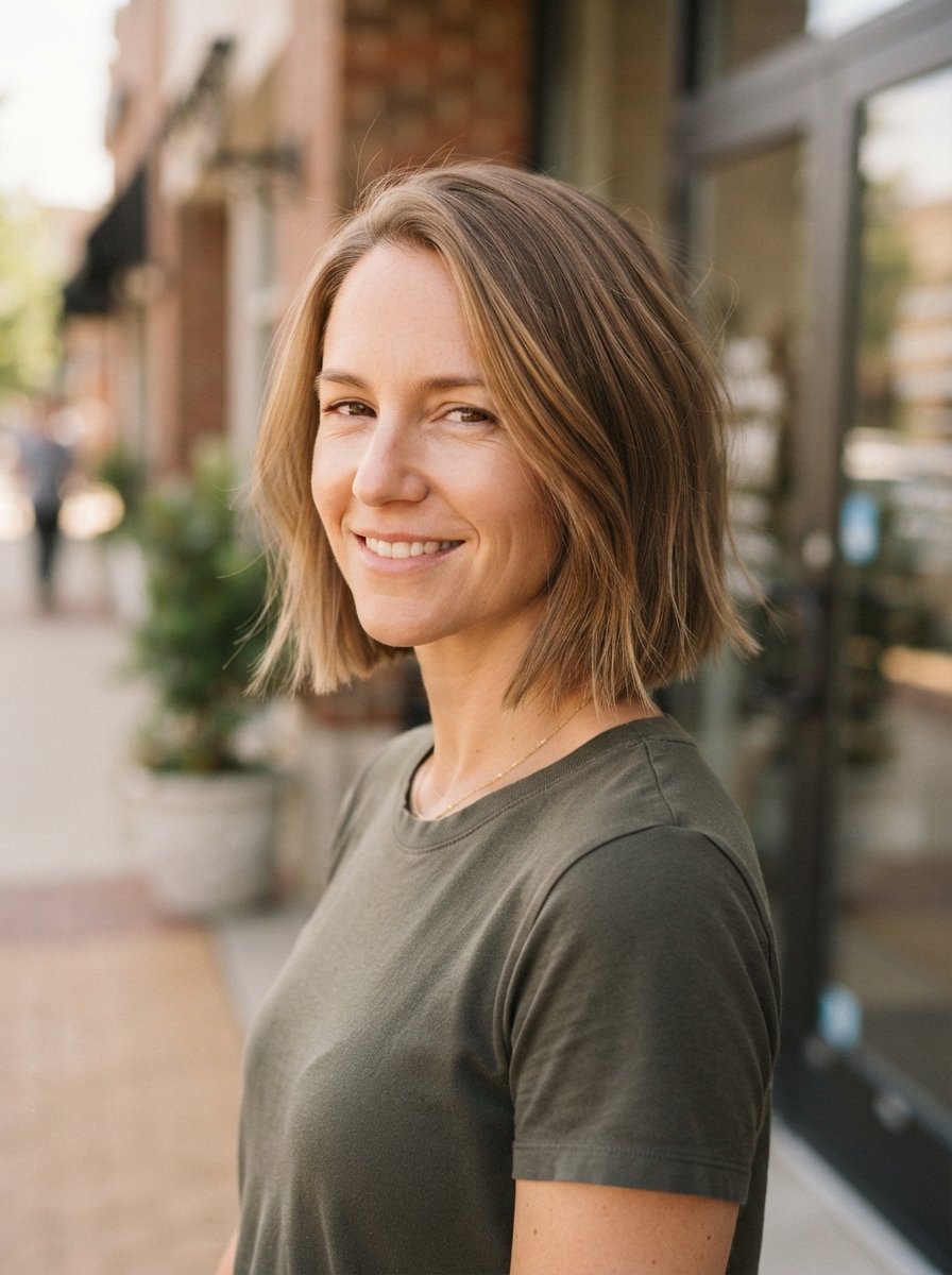 Bob with invisible layers for fine thin hair