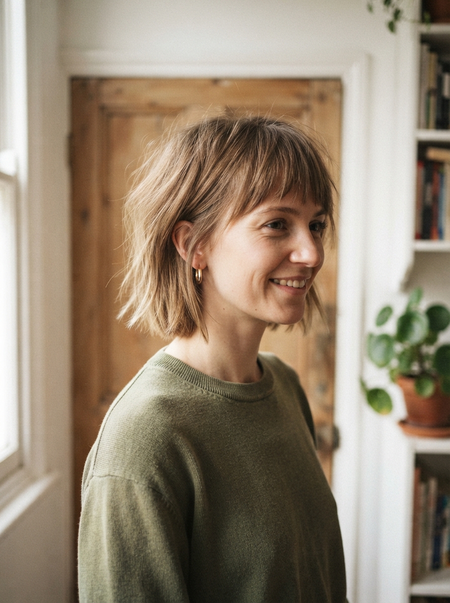 Shaggy bob for fine thin hair