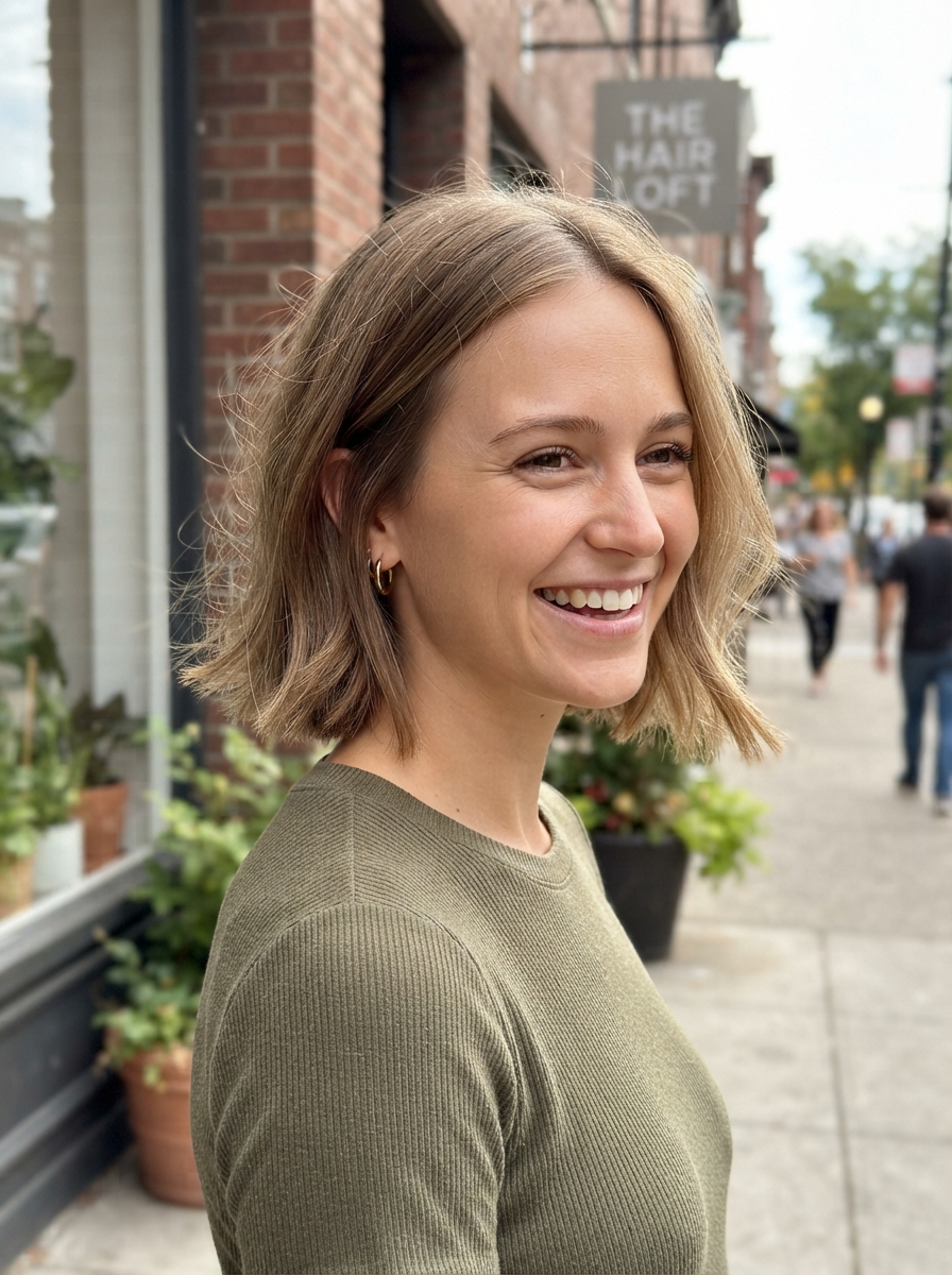 Flipped-ends bob for fine thin hair