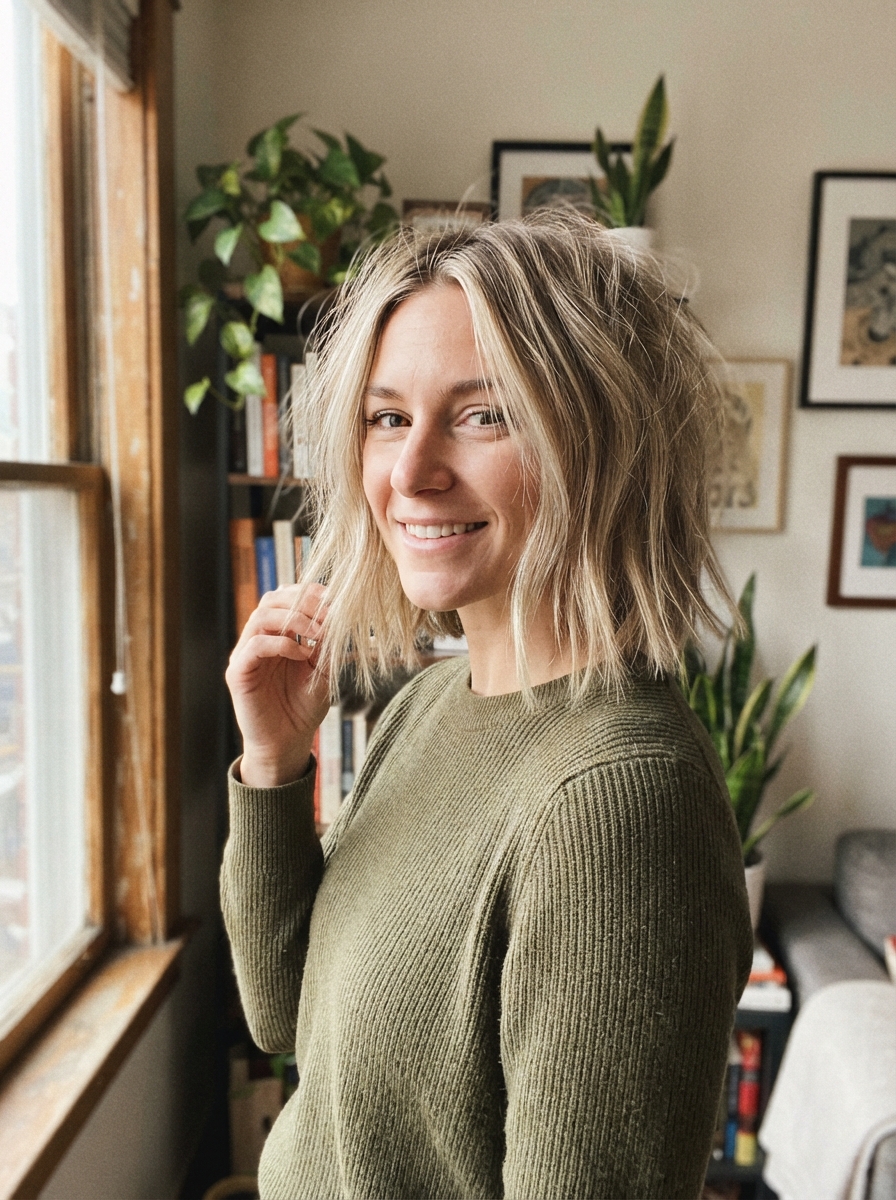Choppy bob for fine thin hair