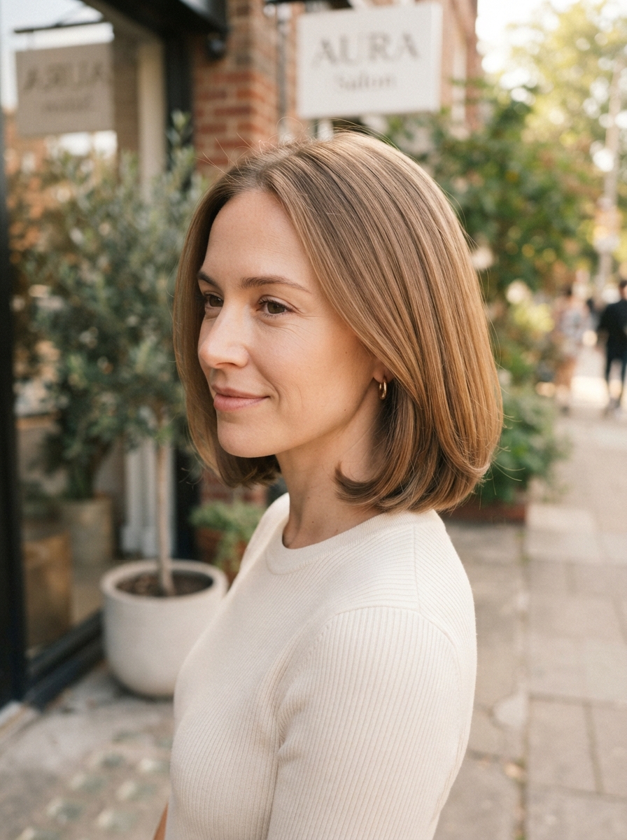 Soft curled-under bob for fine thin hair