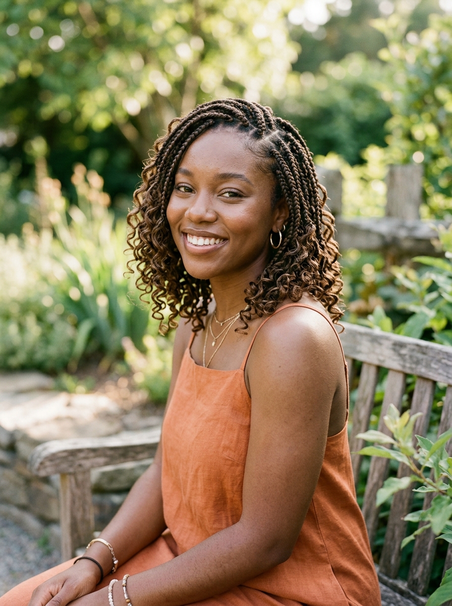 Bob-length boho braids (chin to collarbone)