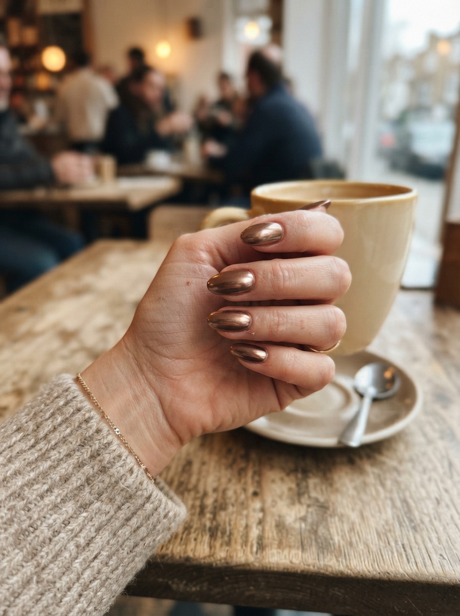 Bronze Chocolate Chrome chocolate chrome nails