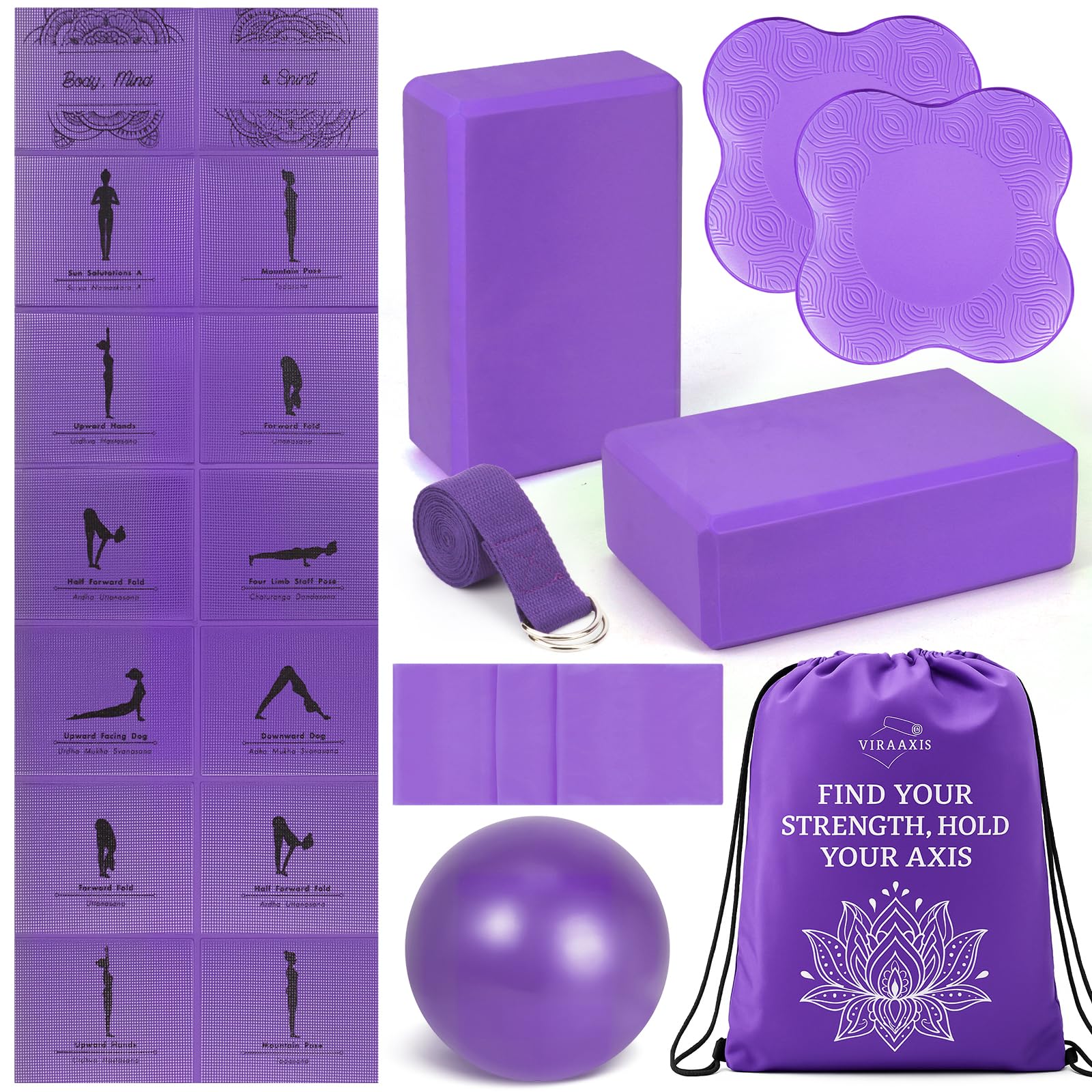Foldable Non-Slip Yoga Mat Set
