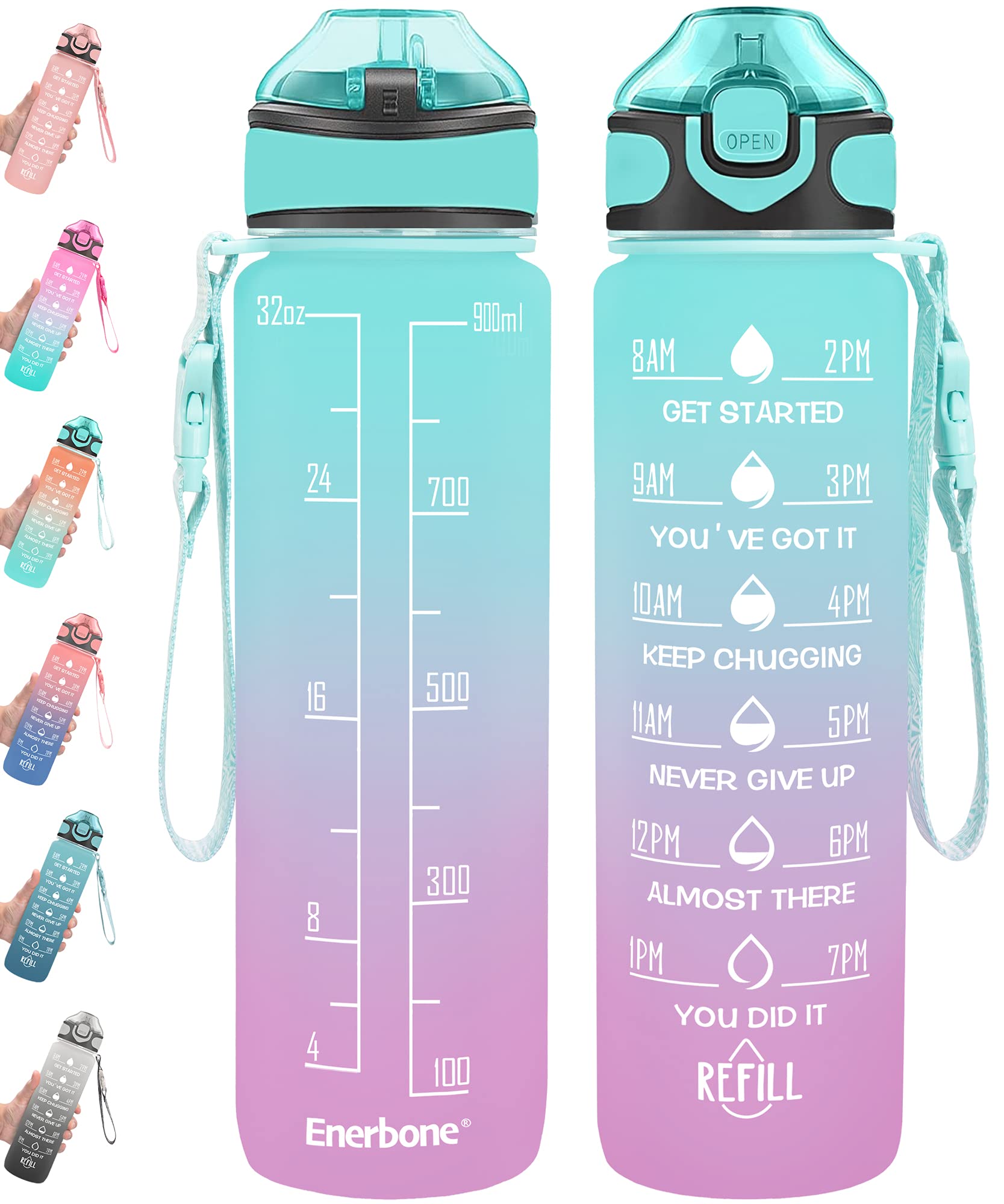 Enerbone 32 oz Motivational Water Bottle