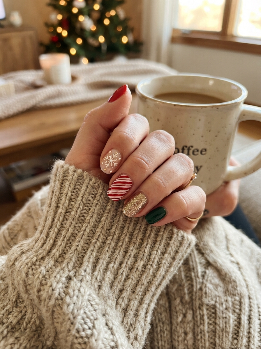 Mix-and-match Christmas set Christmas nails
