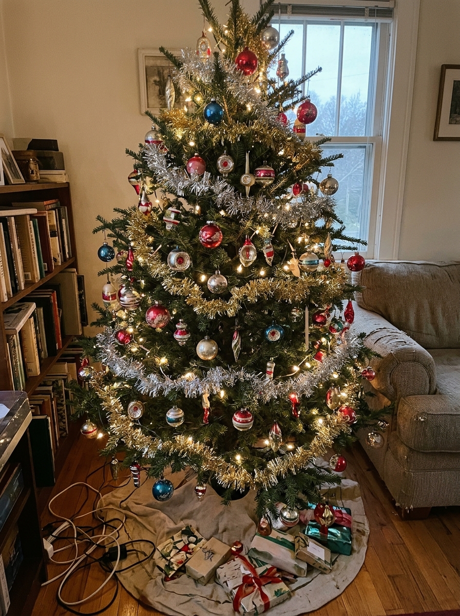 Vintage Glass Ornament Tree