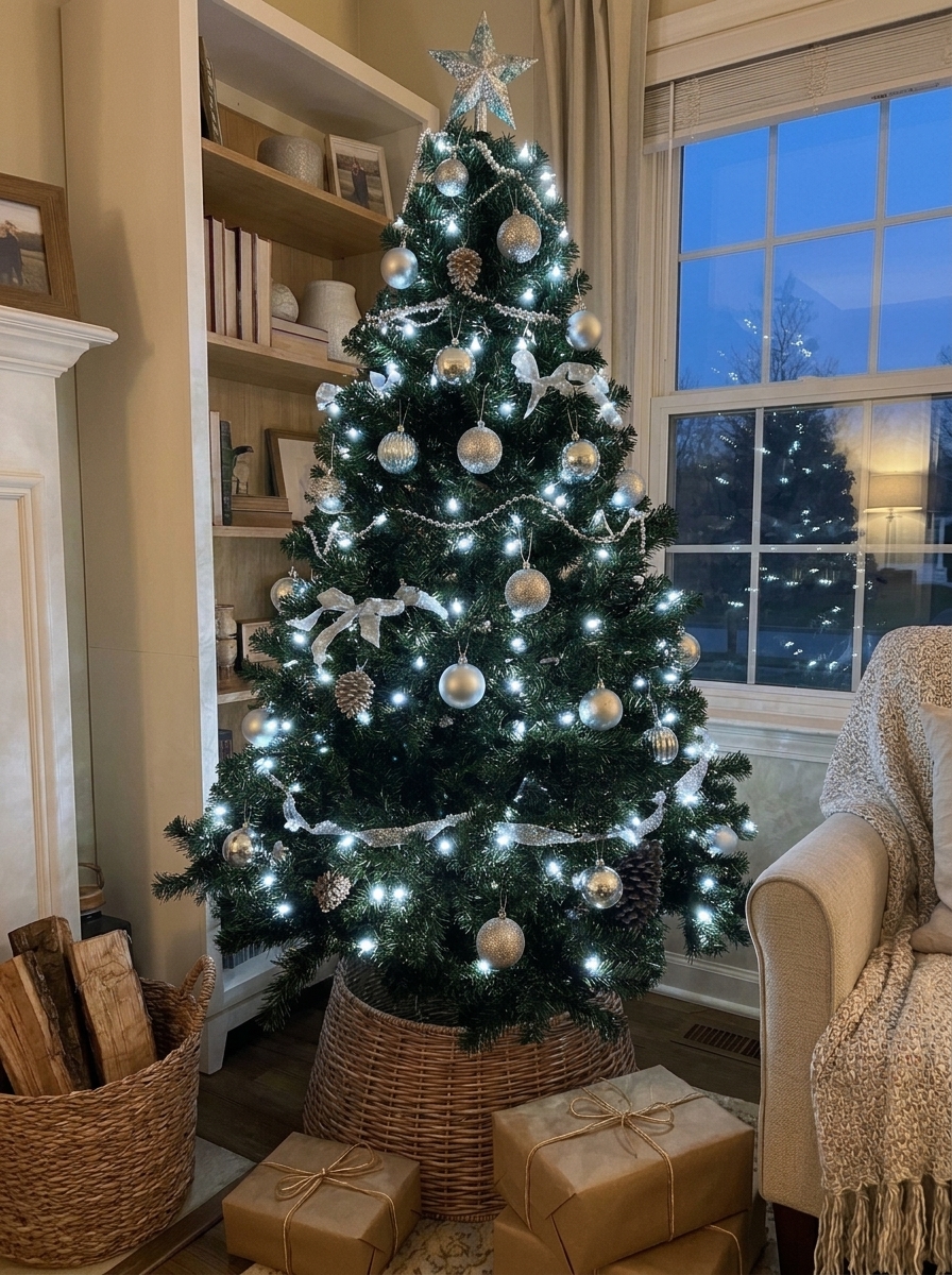Silver and Blue Winter Tree