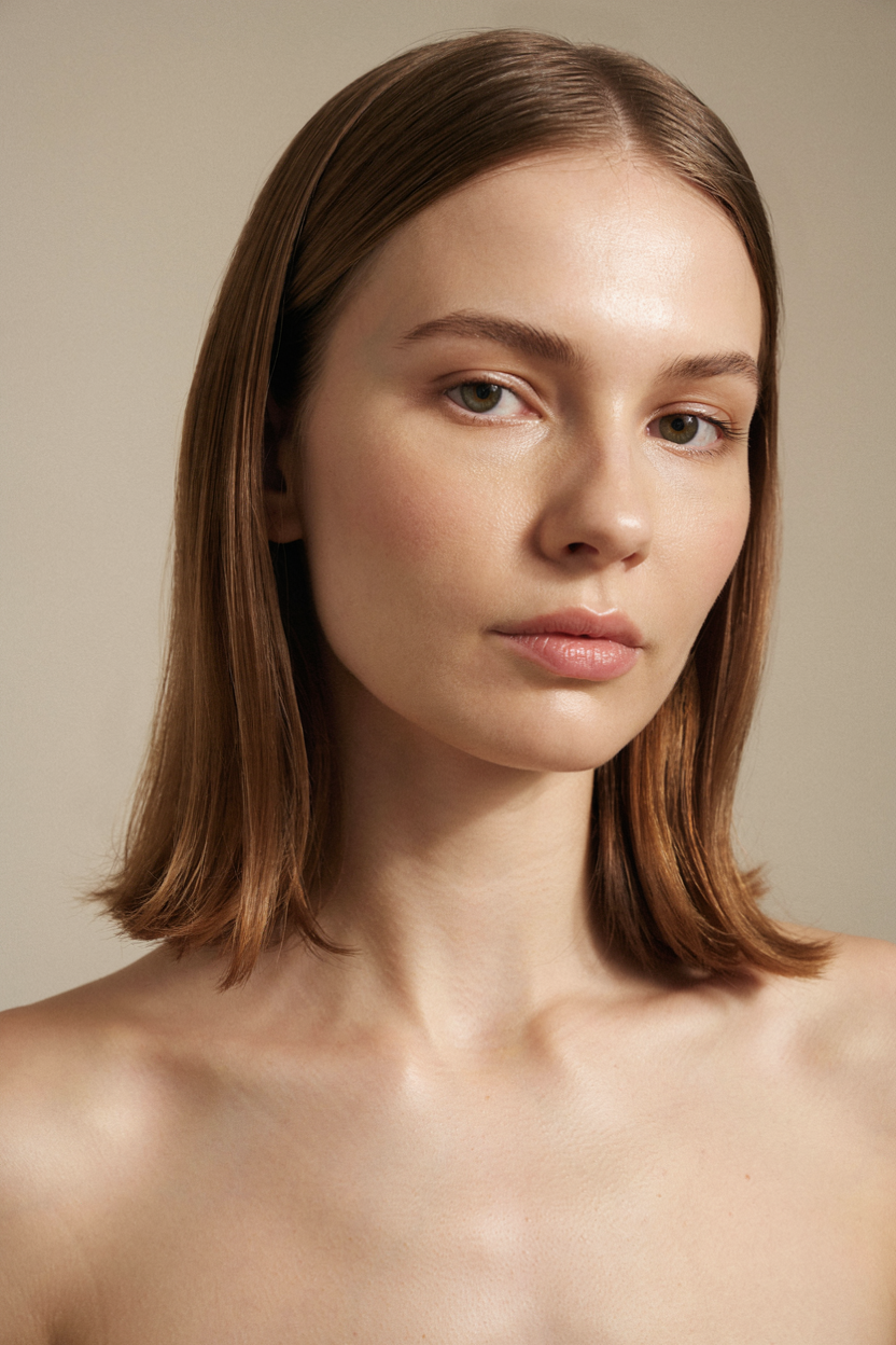 Collarbone cut with flipped ends on fine, thin hair