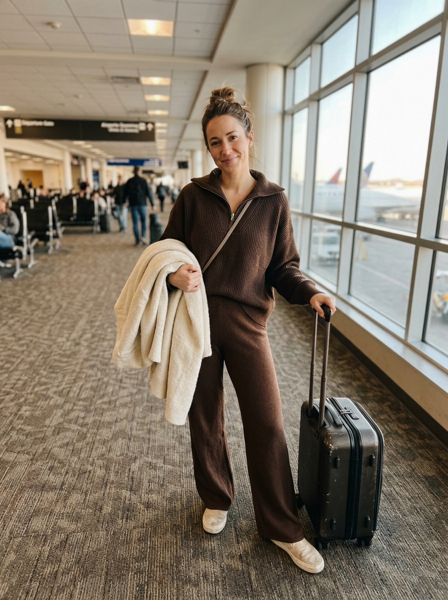 The Matching Knit Set comfy plane outfit