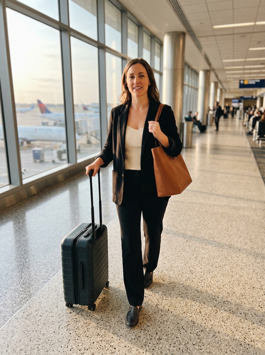 The Business-Casual Ponte Uniform comfy plane outfit