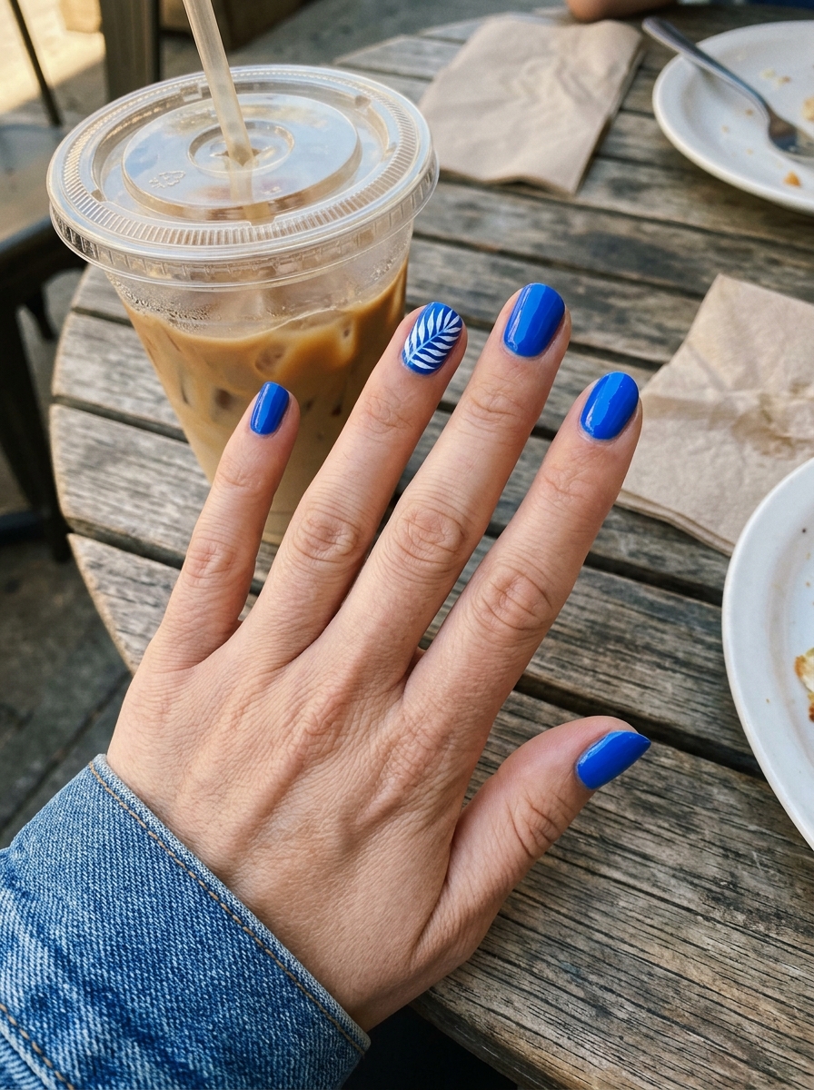 Tropical Palm Blue blue nails