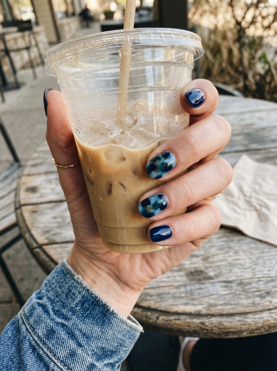 Blue Tortoiseshell blue nails