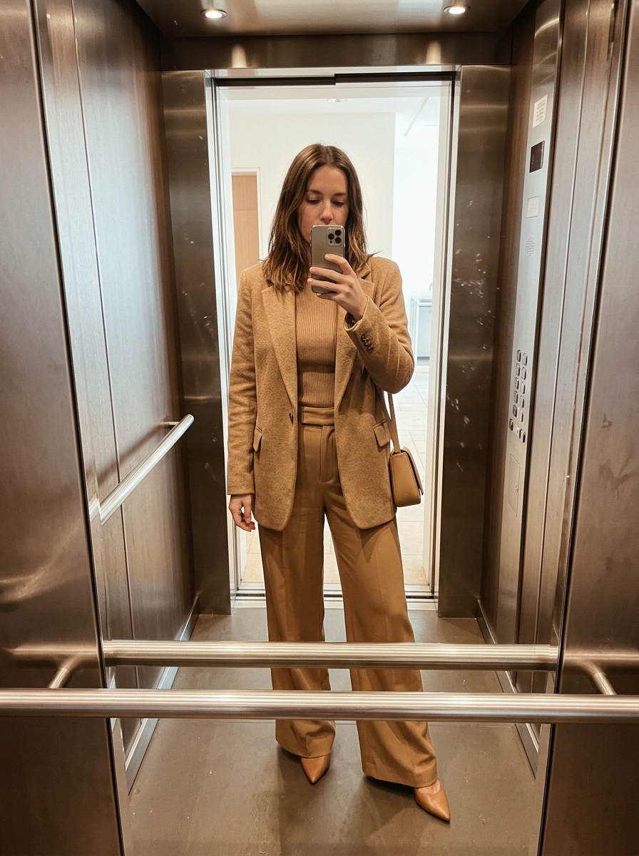 The Monochromatic Power Look corporate aesthetic outfit