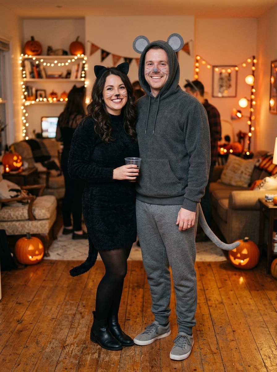 Black Cat & Mouse couples Halloween costume idea
