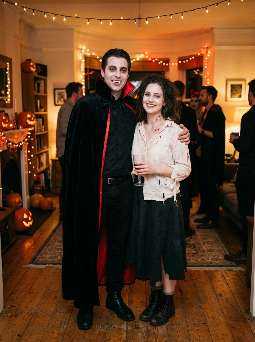 Vampire & Victim couples Halloween costume idea