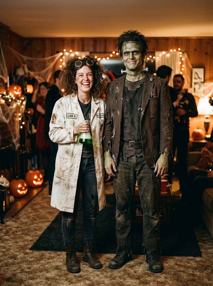 Mad Scientist & Creation couples Halloween costume idea