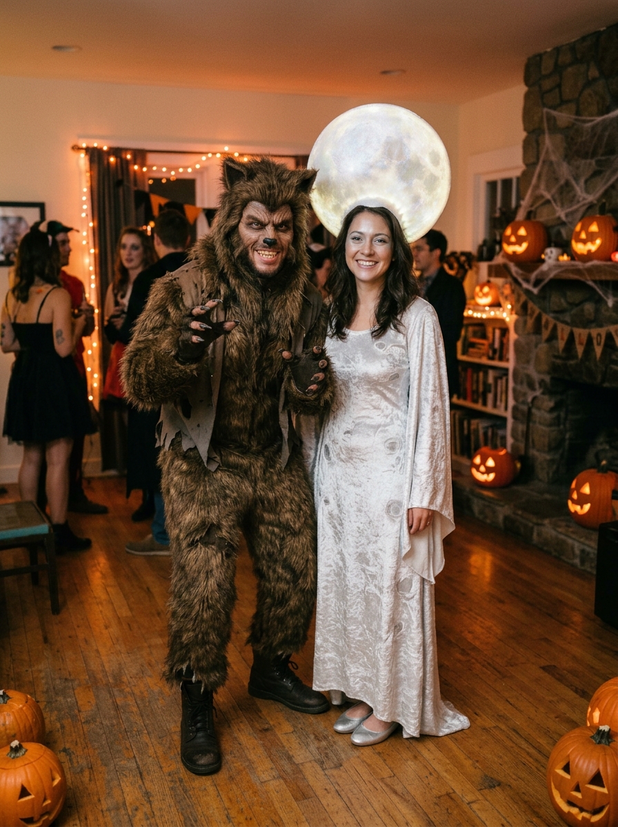 Werewolf & Full Moon couples Halloween costume idea