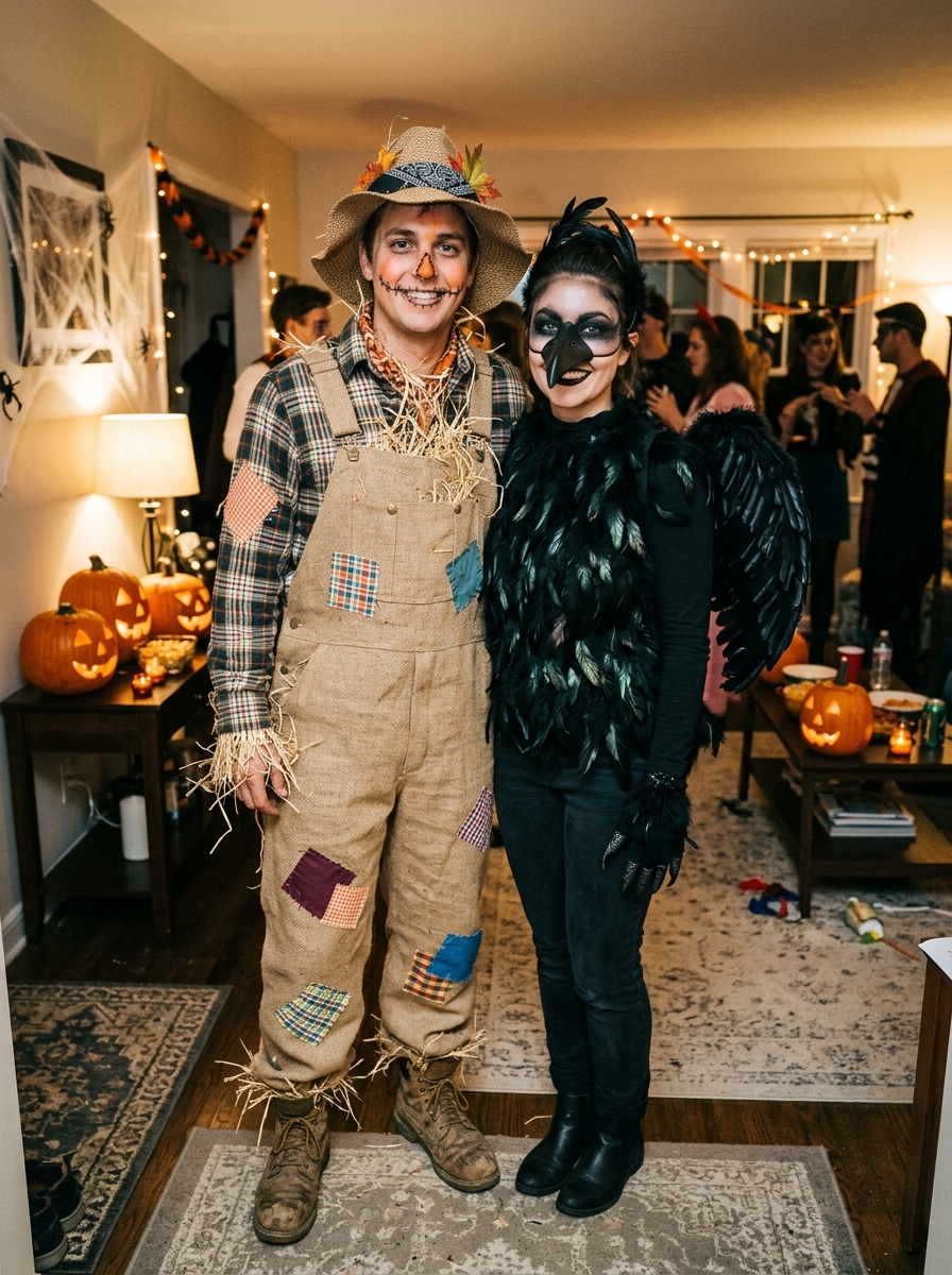 Scarecrow & Crow couples Halloween costume idea