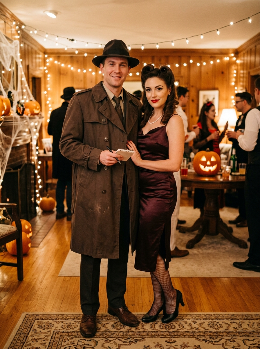 Detective & Femme Fatale couples Halloween costume idea