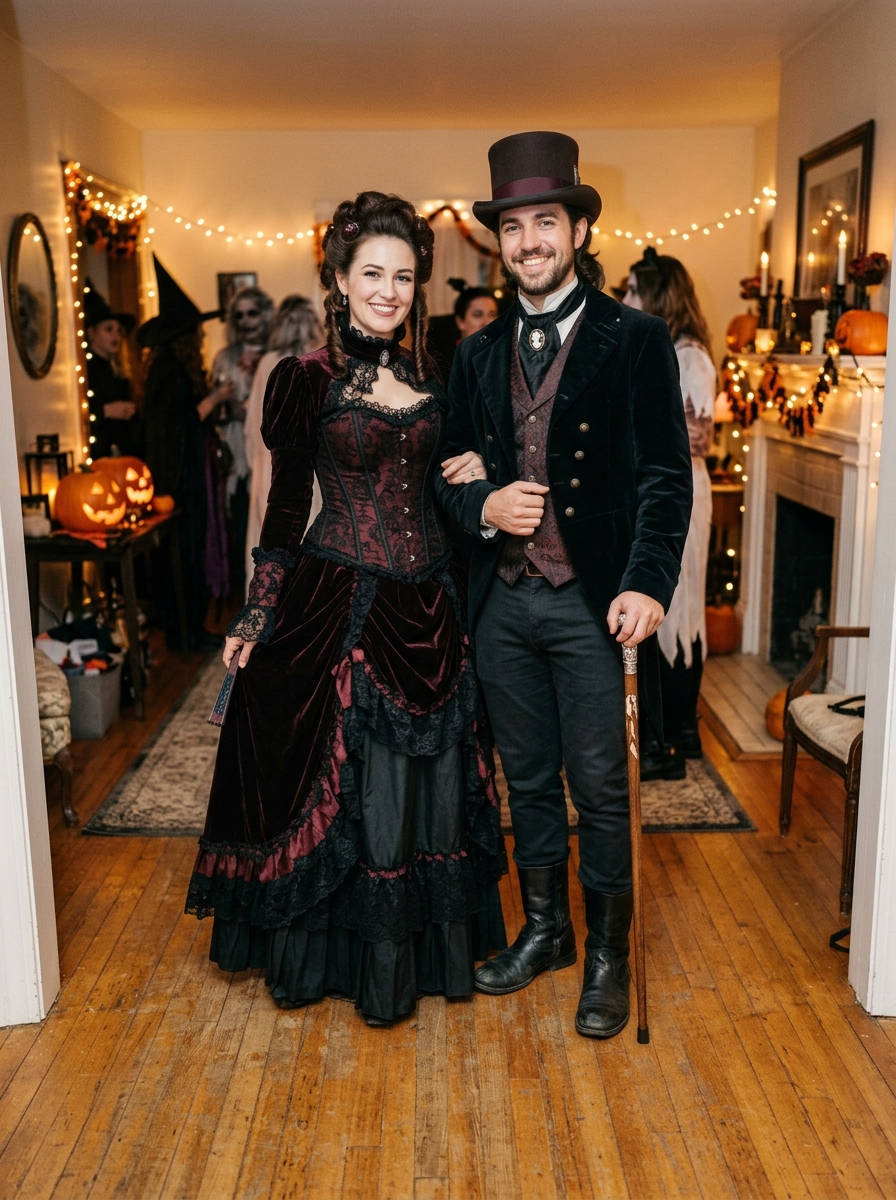 Gothic Victorian Pair couples Halloween costume idea