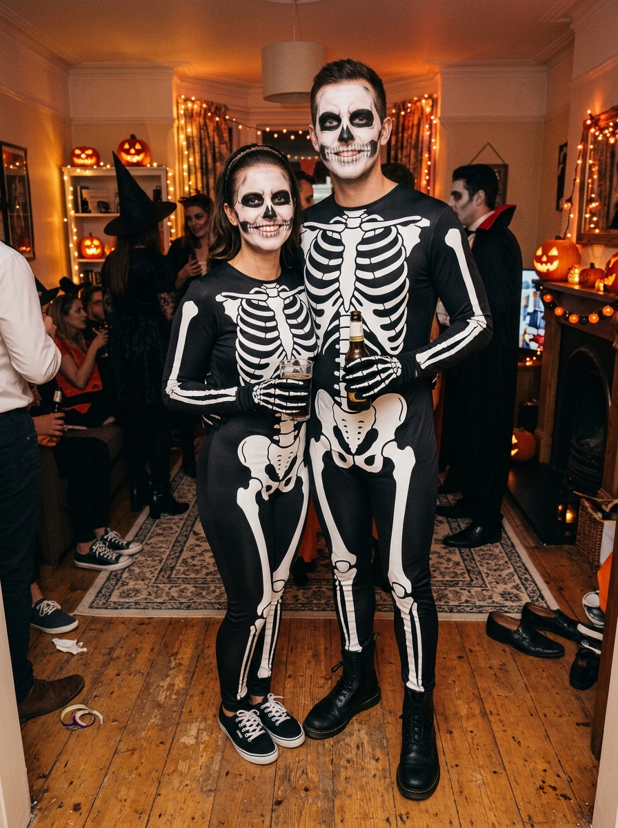 Matching Skeletons couples Halloween costume idea