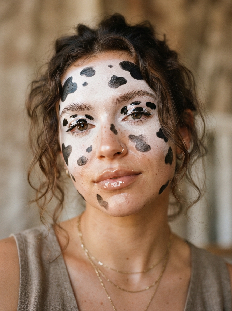 Glossy Cow cow makeup look