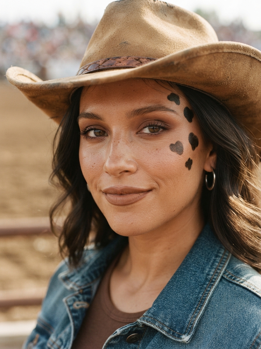 Rodeo Ready cow makeup look
