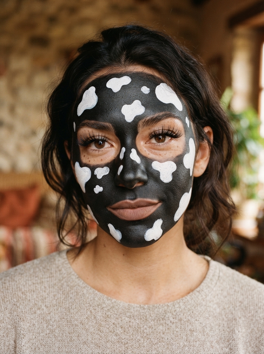 Negative Space Cow cow makeup look