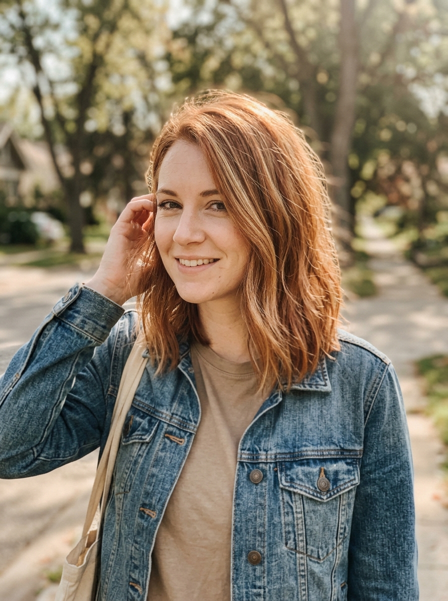 Copper Hair With Blonde Babylights