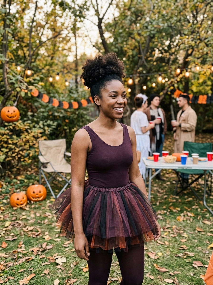 Ballerina With an Afro Puff Bun