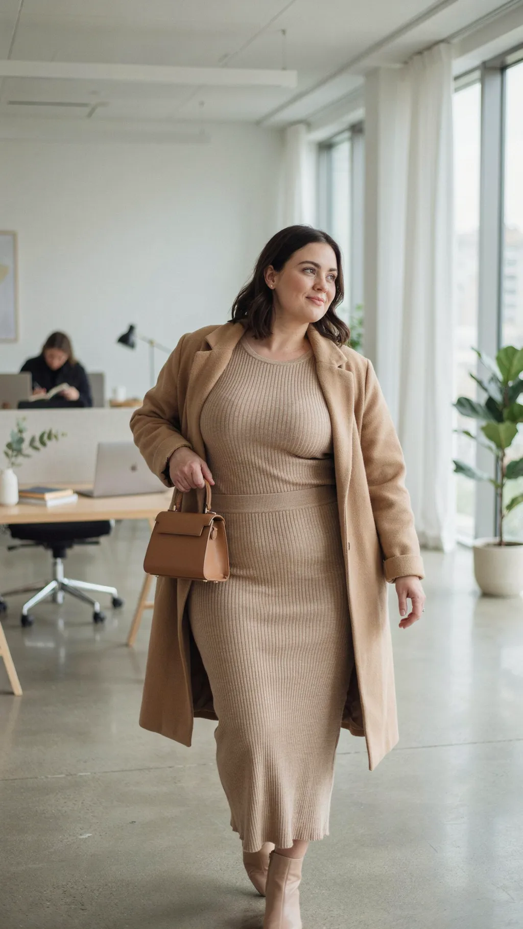 Knit Co-ord Set office outfit for curvy women