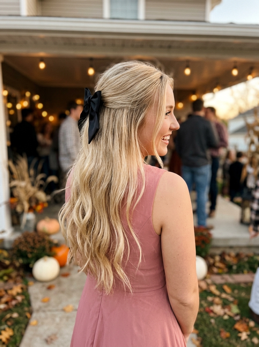 Half Up Half Down With a Bow