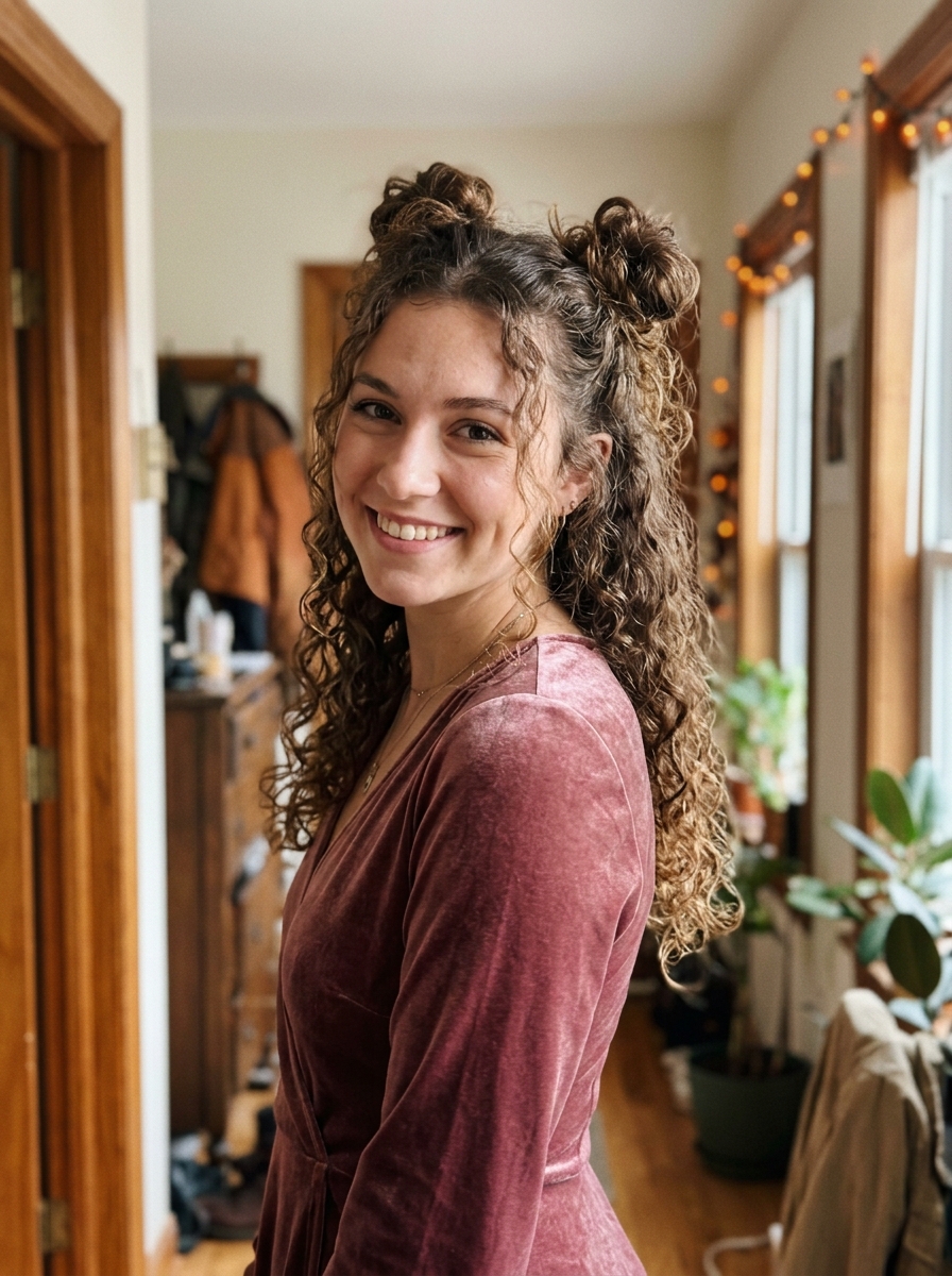 Half Up Space Buns