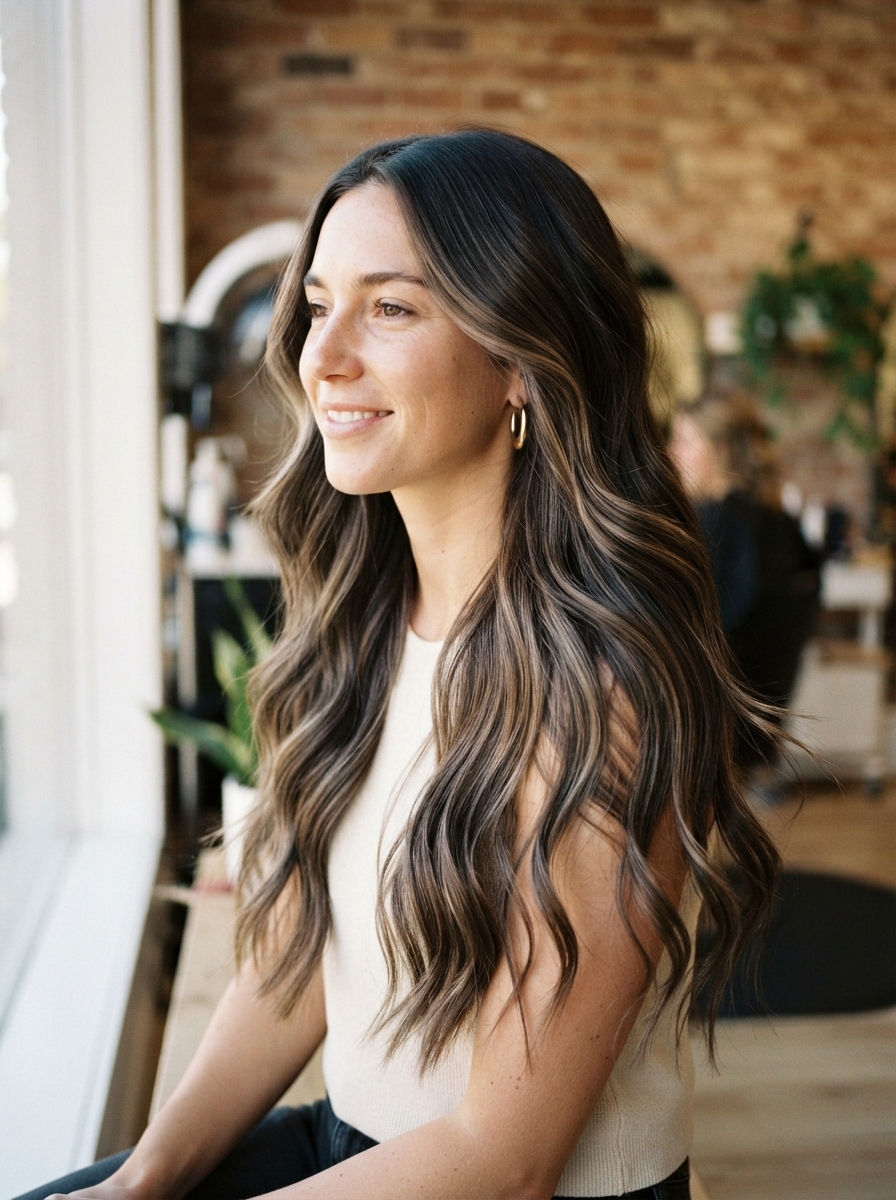 Iced espresso brunette balayage