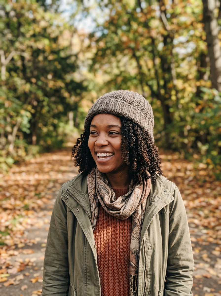Natural Curls With a Satin-Lined Beanie