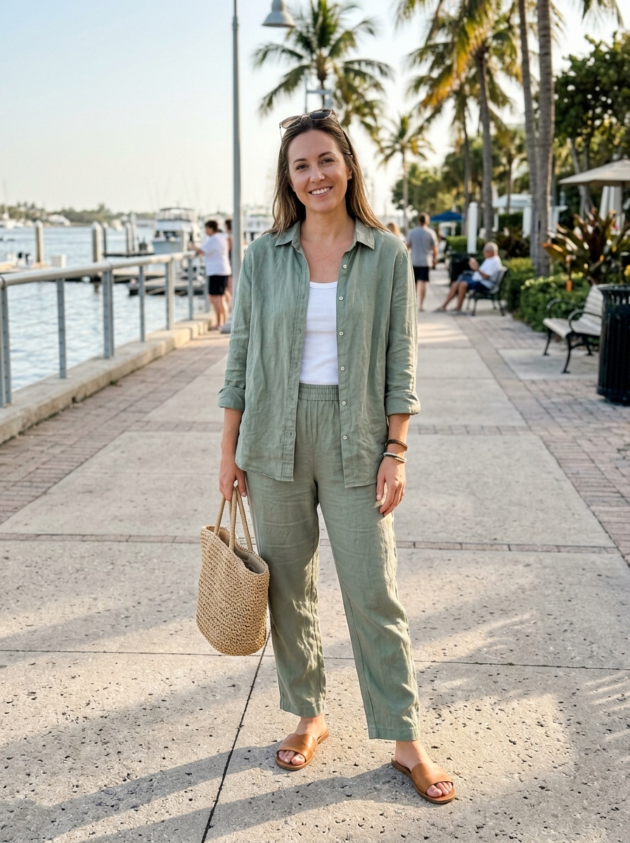 Matching Linen Set Florida winter outfit