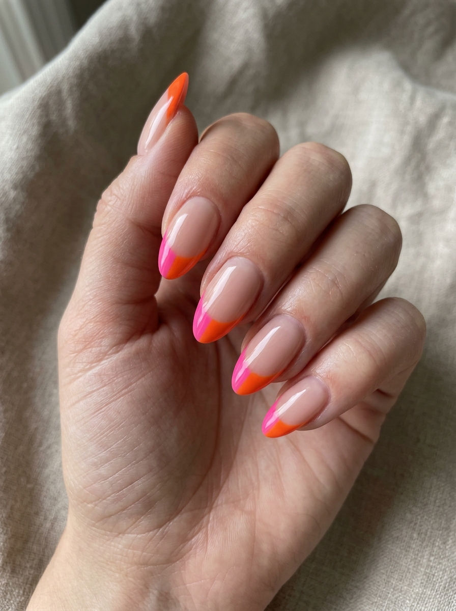 Two-Tone French - french tip nails with designs